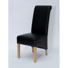 Richmond Noir Oak Leather Dining Chairs